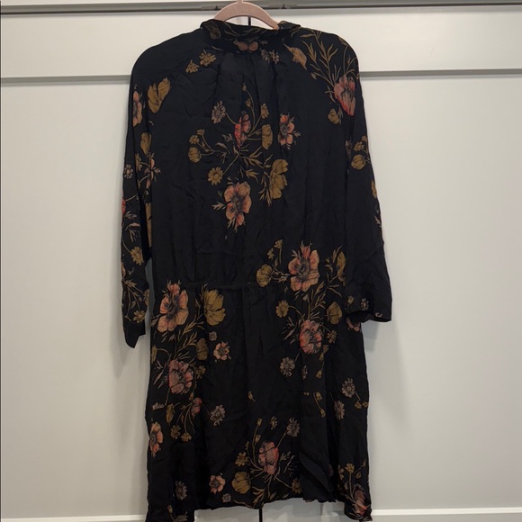 Free People Black Floral Dress collar boho - Picture 9 of 9